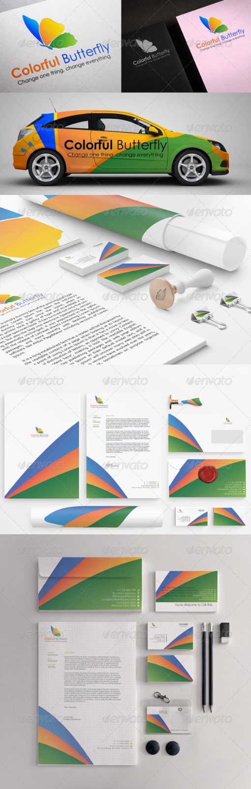 VISԴļ colorful-butterfly-stationary-printing-templates