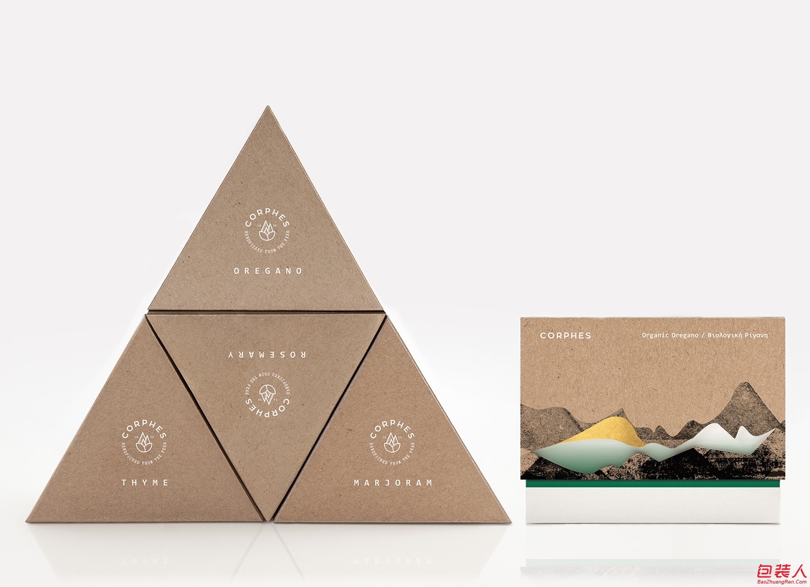 有机种植创意三角形精品盒包装设计